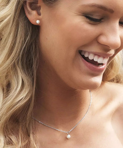 Natural Titanium White Pearl Earrings