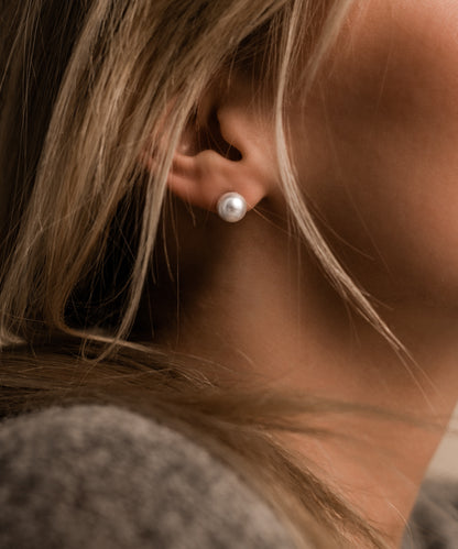 Natural Titanium White Pearl Earrings