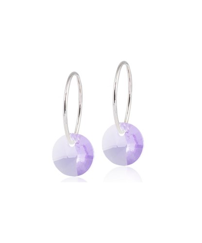 Natural Titanium Round Pendant Earrings 8mm