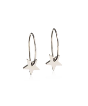 Load image into Gallery viewer, Natural Titanium Star Pendant Ear Rings 8mm

