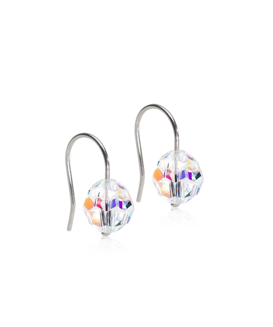 Natural Titanium Bead Pendant Earrings