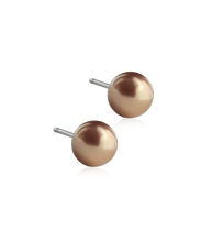 Load image into Gallery viewer, Natural Titanium Pearl Earrings 6mm
