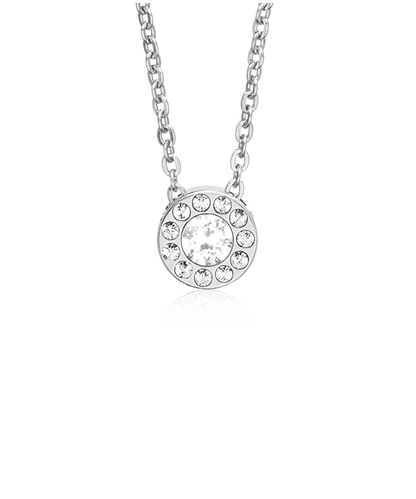 Silver Brilliance Halo 8mm Crystal Necklace