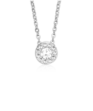 Load image into Gallery viewer, Silver Brilliance Halo 8mm Crystal Necklace
