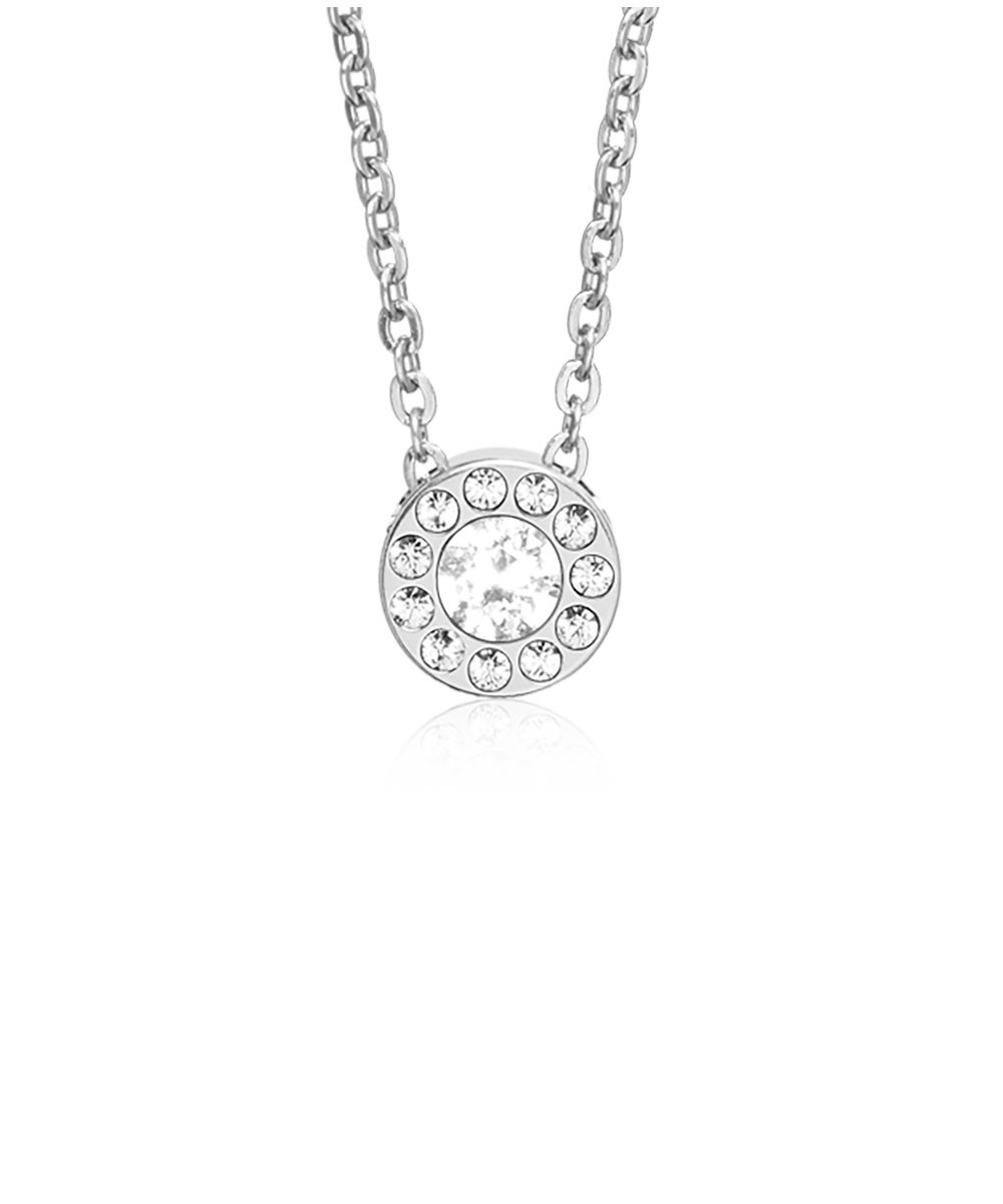 Silver Brilliance Halo 8mm Crystal Necklace
