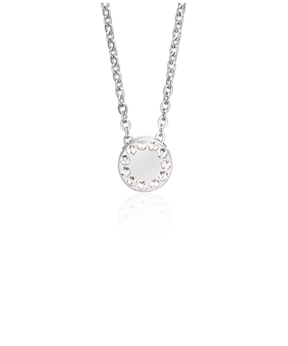 Silver Brilliance Puck 8mm Crystal Necklace