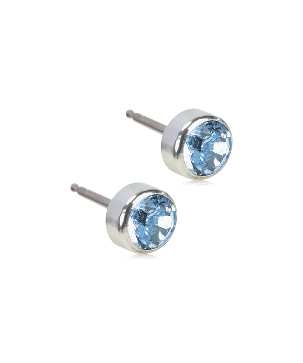Silver Titanium Bezel Alexandrite Earrings 5mm