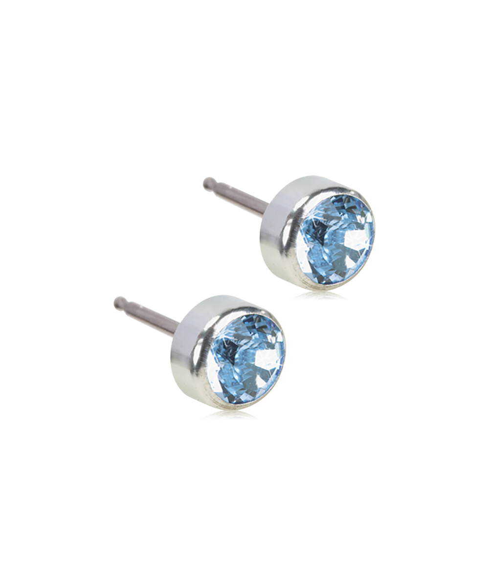 Silver Titanium Bezel Crystal Earrings