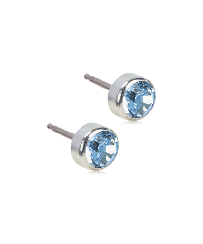 Silver Titanium Bezel Crystal Earrings