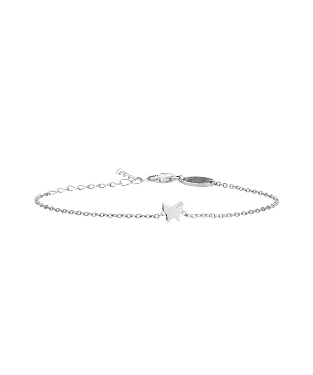 Silver Titanium Butterfly Bracelet 8mm