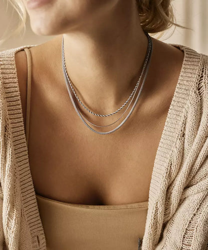 Silver Titanium Classic Necklace 2.5mm