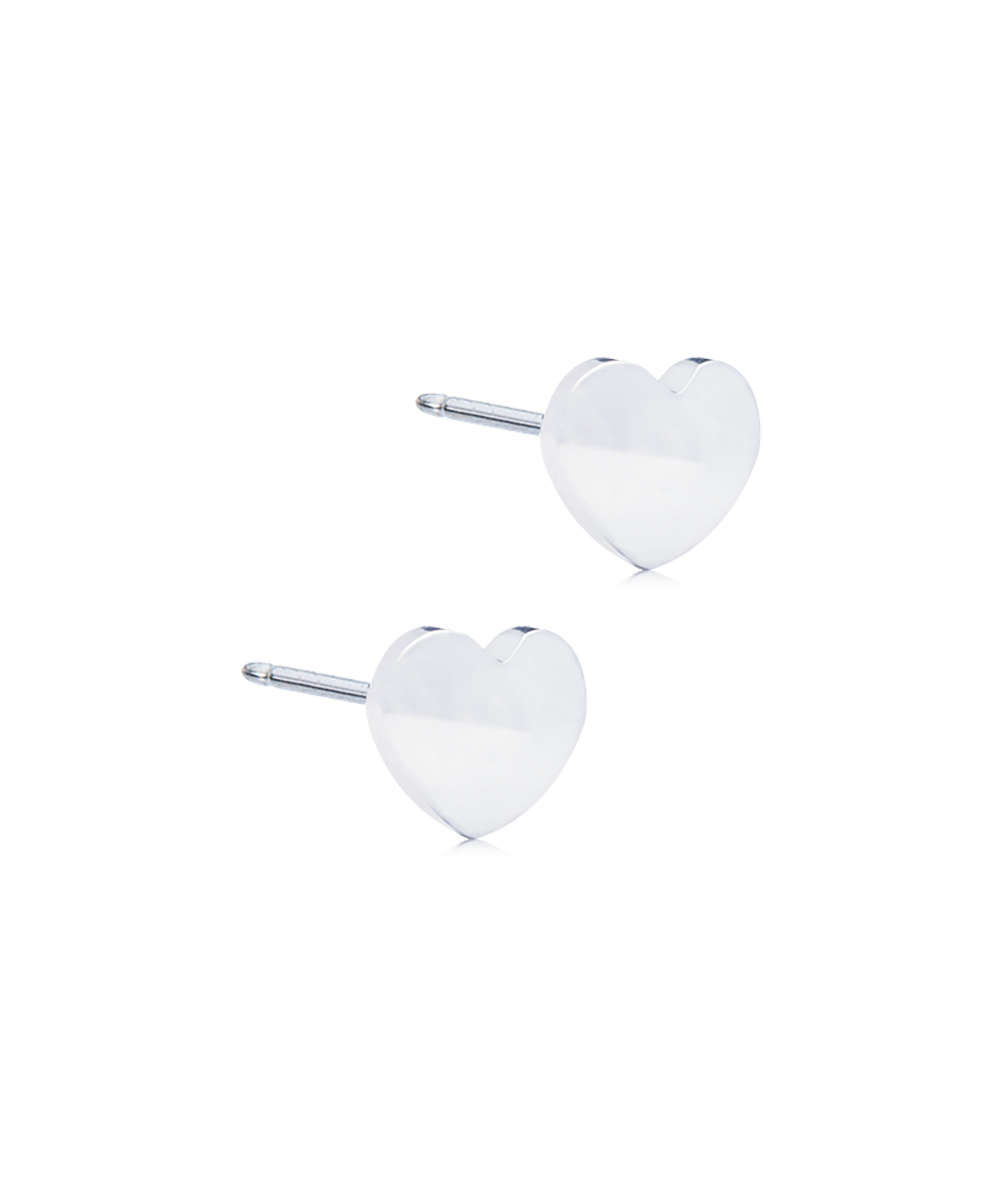 Silver Titanium Heart Earrings