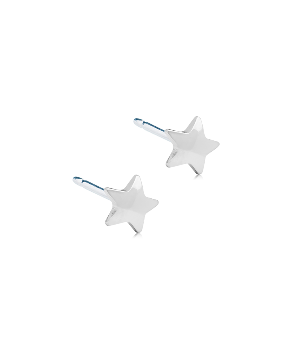 Silver Titanium Star Earrings