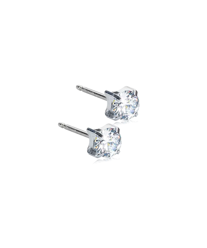 Silver Titanium Cubic Zirconia Tiffany Earrings