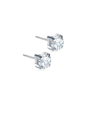 Load image into Gallery viewer, Silver Titanium Cubic Zirconia Tiffany Earrings
