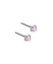 Load image into Gallery viewer, Silver Titanium Cubic Zirconia Tiffany Earrings
