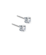 Load image into Gallery viewer, Silver Titanium Cubic Zirconia Tiffany Earrings
