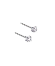 Load image into Gallery viewer, Silver Titanium Cubic Zirconia Tiffany Earrings
