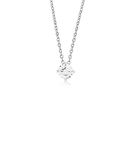 Load image into Gallery viewer, Silver Tiffany 7mm White Cubic Zirconia Necklace

