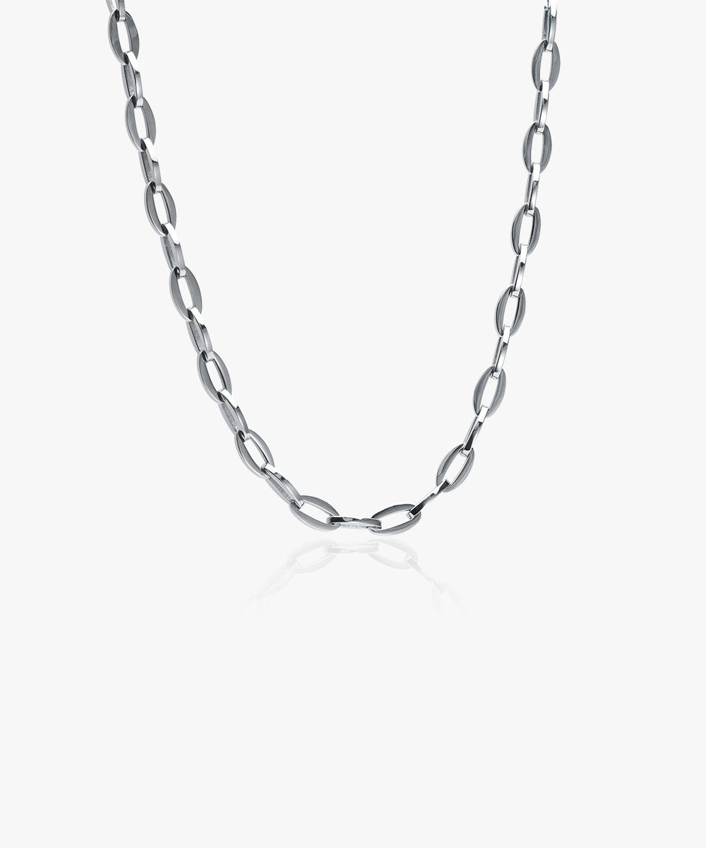 Silver Medium Link Necklace 52 cm