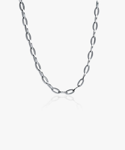 Silver Medium Link Necklace 52 cm