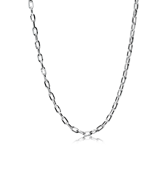 Silver Medium Link Necklace 52 cm