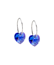 Load image into Gallery viewer, Natural Titanium Heart Crystal Earrings 10mm
