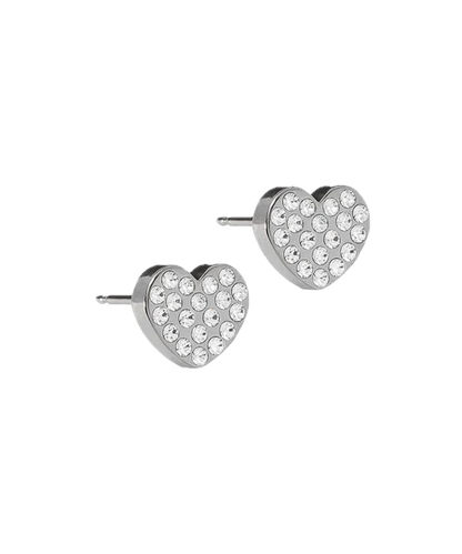 Natural Titanium Brilliance Heart Crystal Earrings 8mm