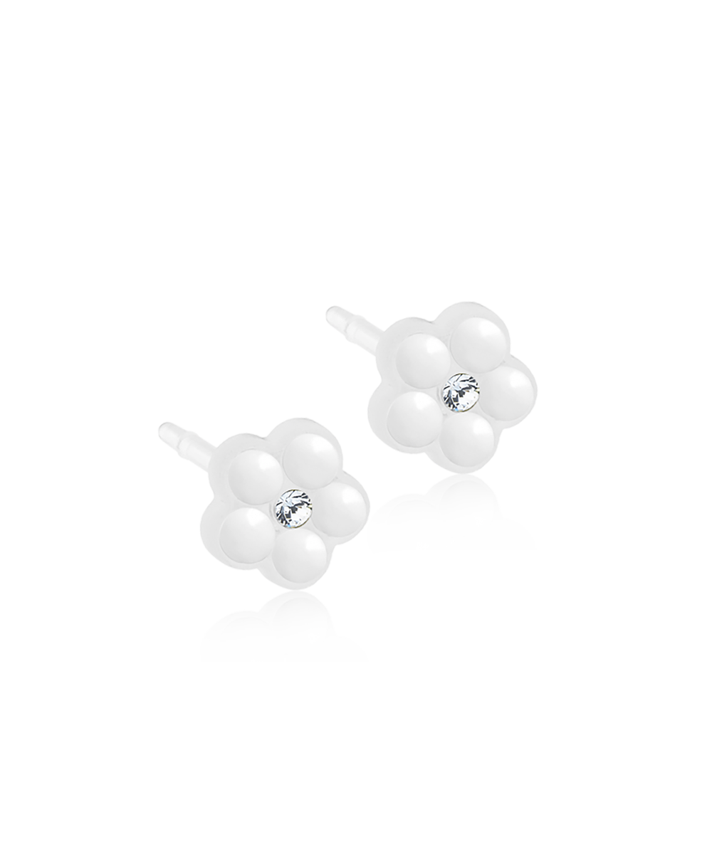Medical Plastic Daisy Pearl 6mm Earring