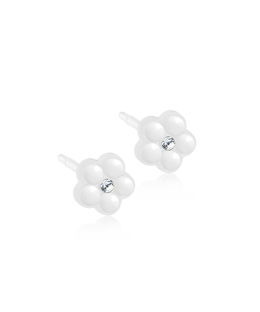 Medical Plastic Daisy Pearl 6mm Earring