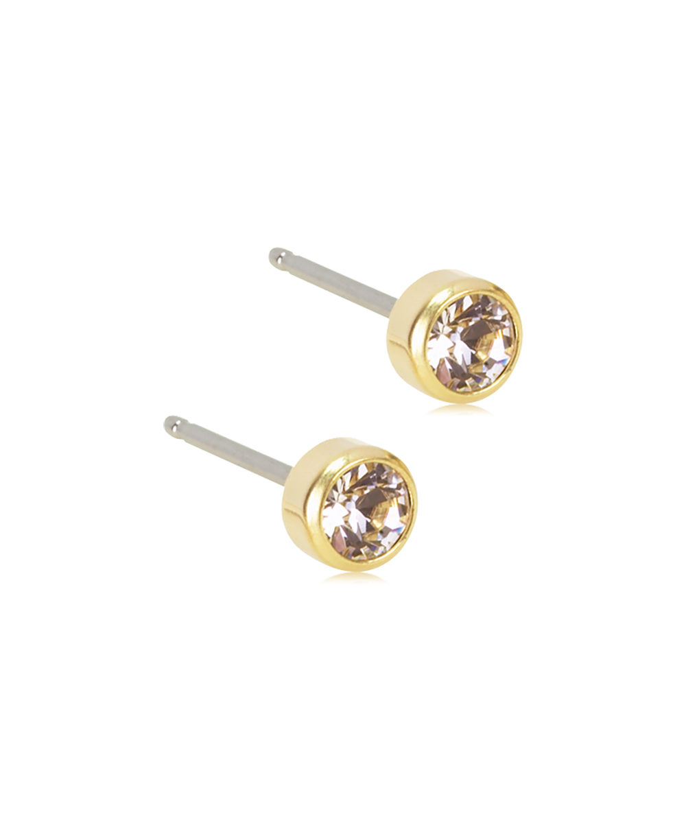 Gold Titanium Bezel Earrings