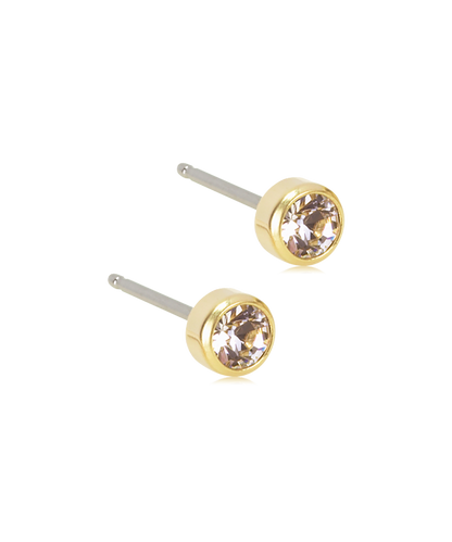 Gold Titanium Bezel Earrings