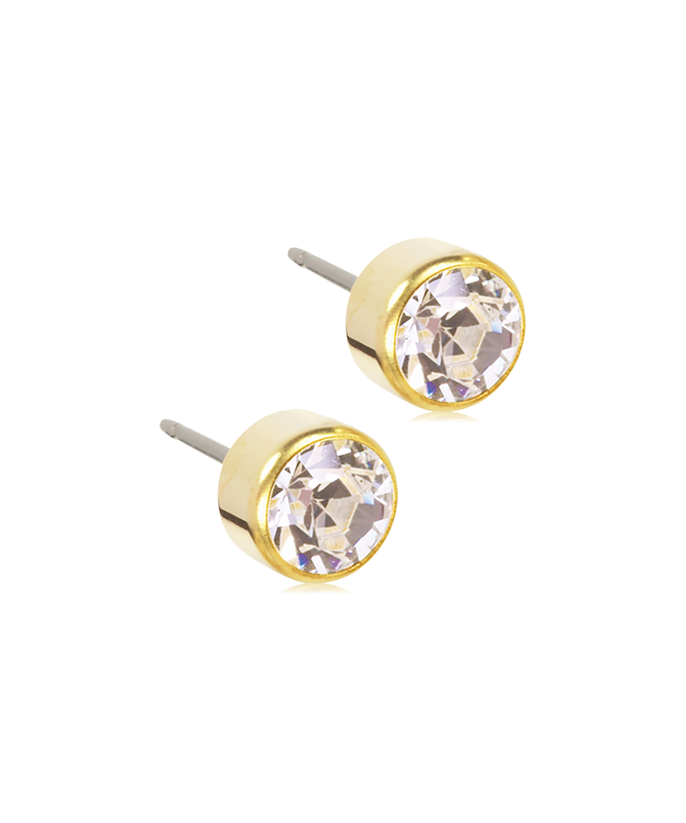 Gold Titanium Bezel Earrings