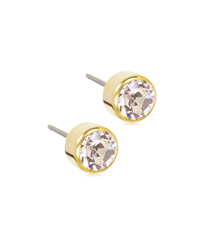 Gold Titanium Bezel Earrings