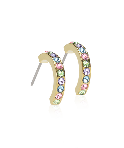 Gold Titanium Pendant Brilliance Curved Earrings