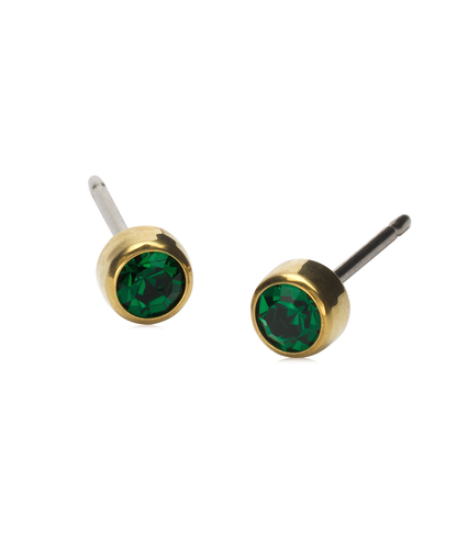 Gold Titanium Bezel Earrings