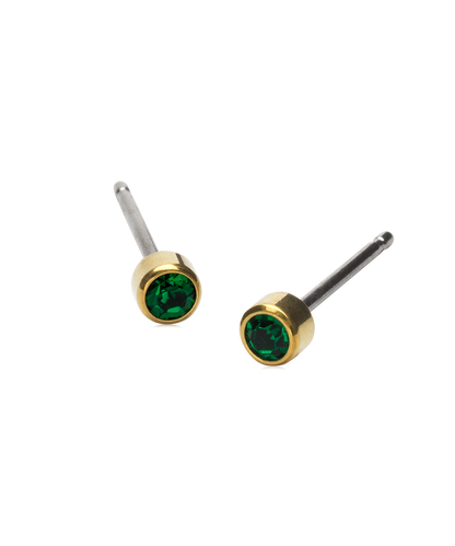 Gold Titanium Bezel Earrings