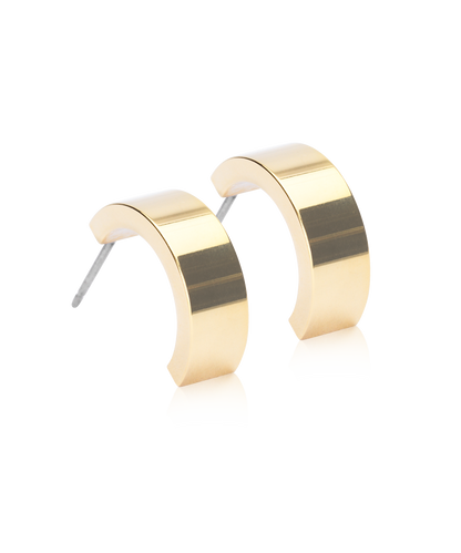 Golden Titanium Pendant Plain Grand Curved Earring