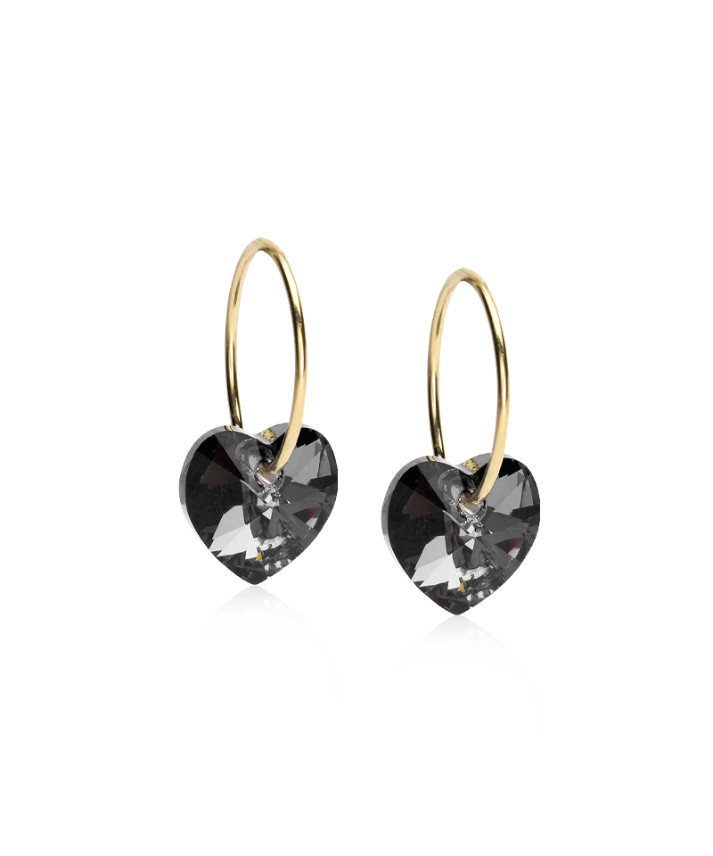 Gold Titanium Heart Earrings 10mm