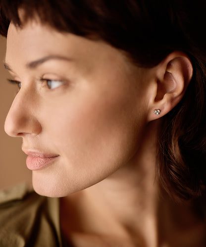 Gold Titanium Clover Earrings