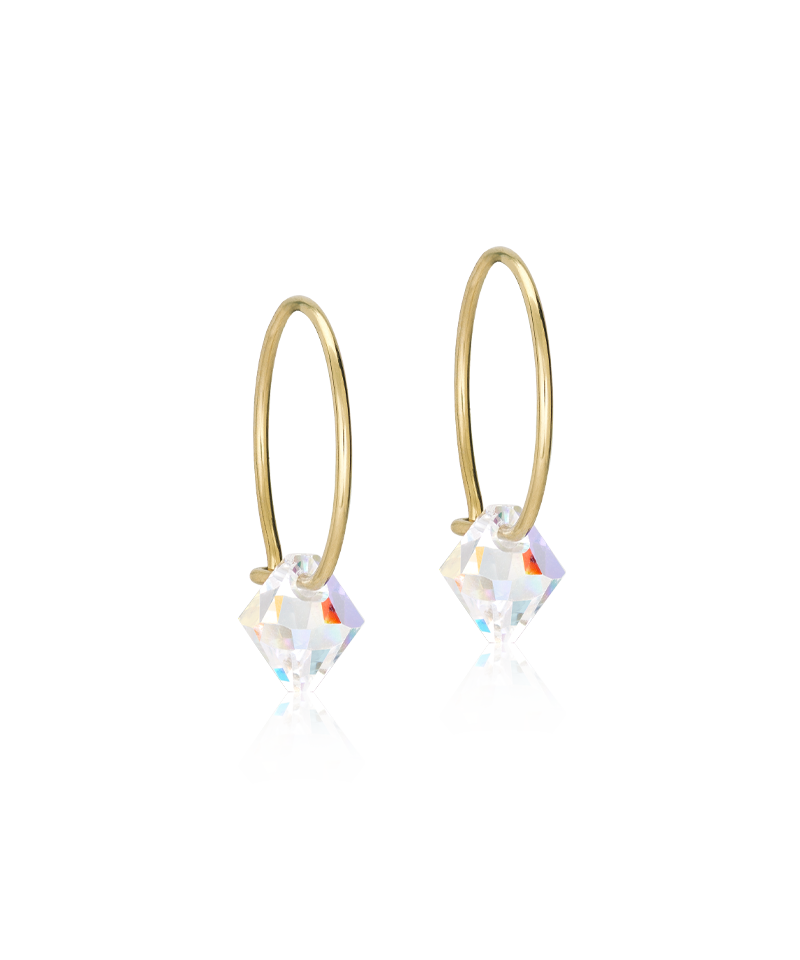 Gold Titanium Bicone Earrings