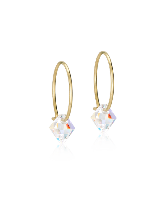 Gold Titanium Bicone Earrings