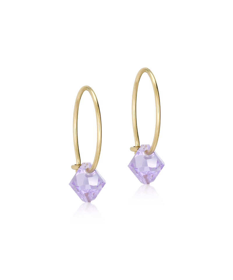 Gold Titanium Bicone Earrings