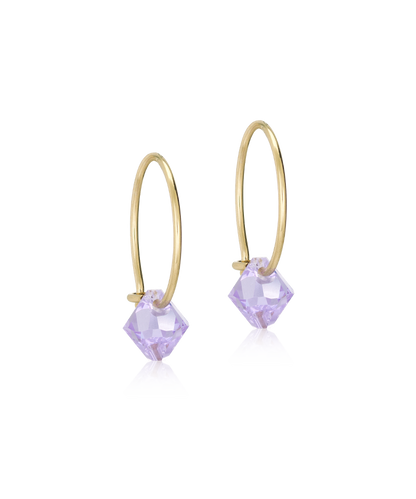 Gold Titanium Bicone Earrings
