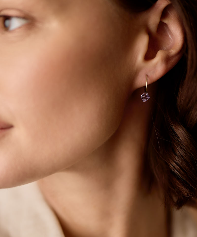 Gold Titanium Bicone Earrings