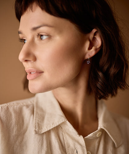 Gold Titanium Bicone Earrings