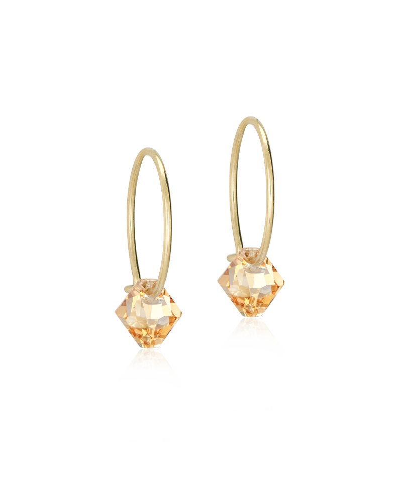 Gold Titanium Bicone Earrings