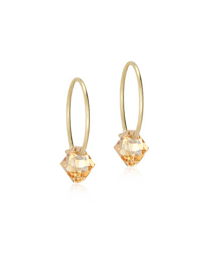 Gold Titanium Bicone Earrings