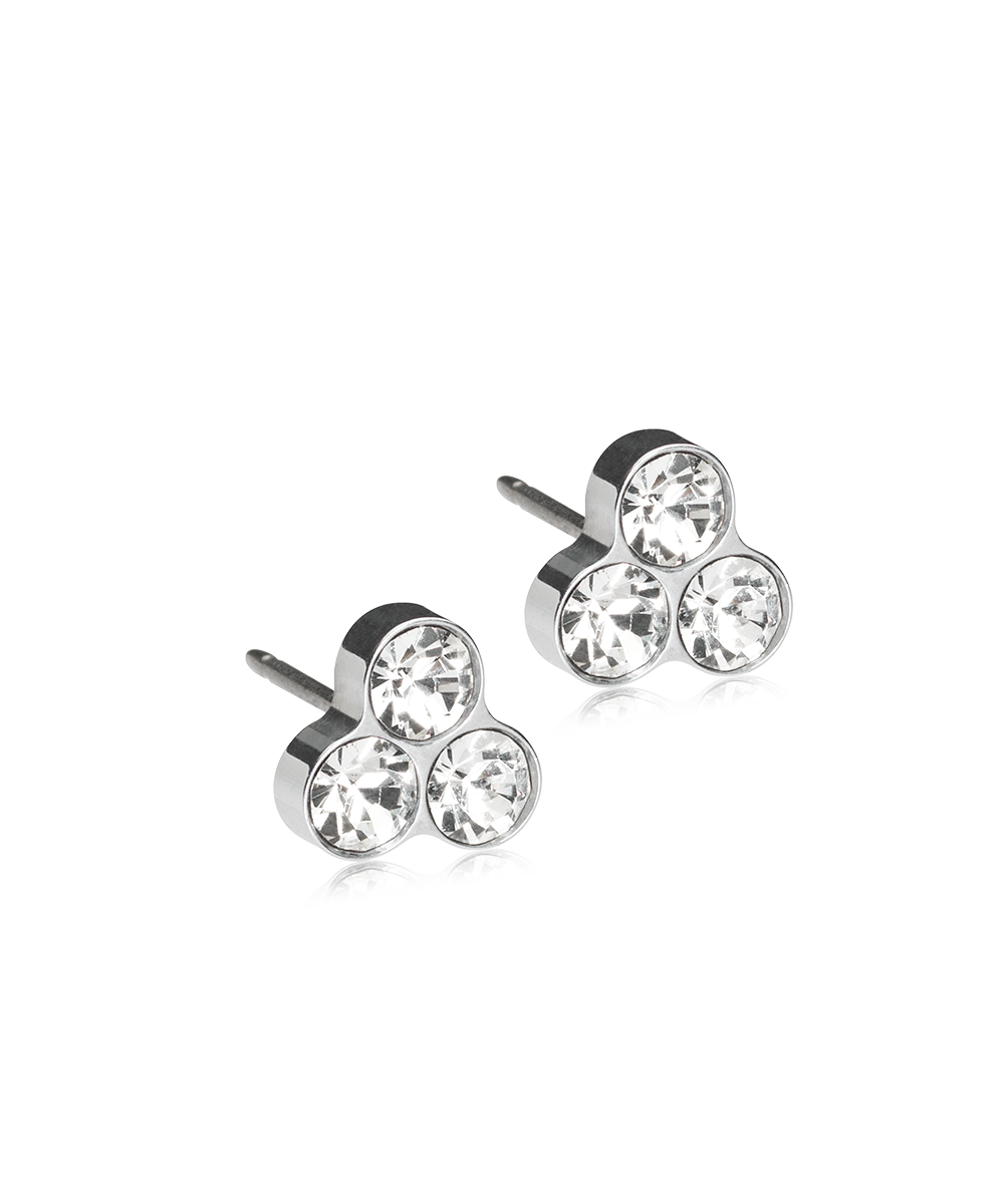 Silver Titanium Clover Earrings