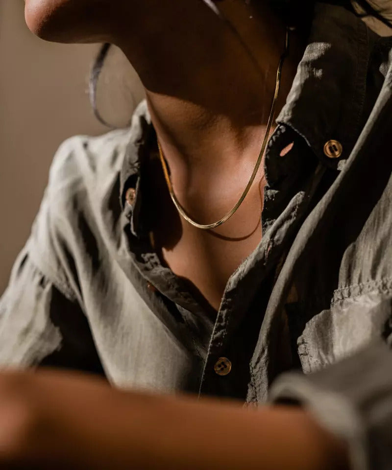 Gold Titanium Plain Necklace 2.5mm